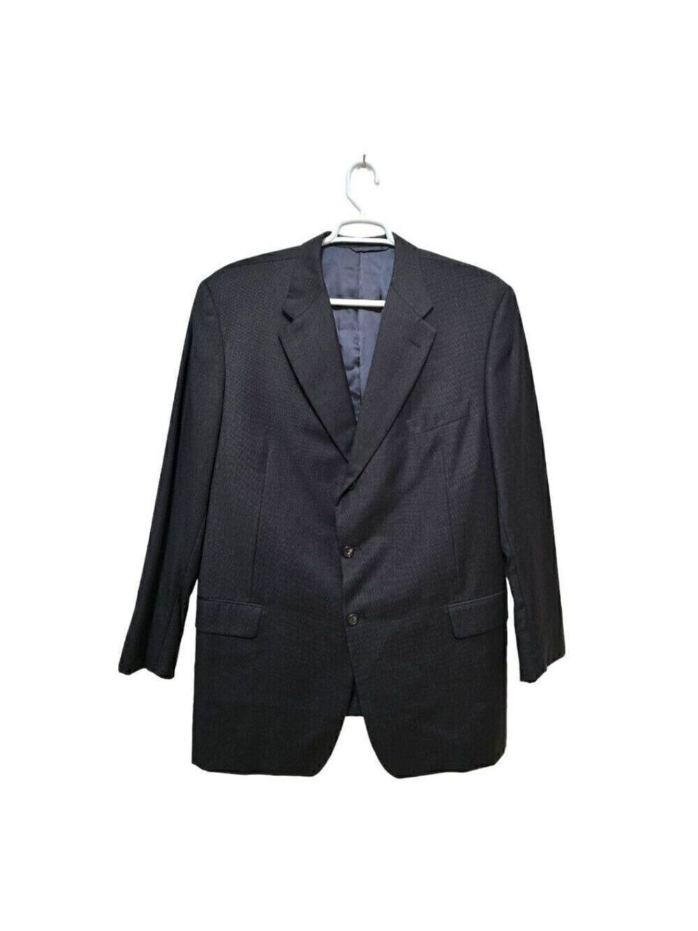 Hickey Freeman Vintage Gray Canterbury Italian Wool Blazer Sz 50L